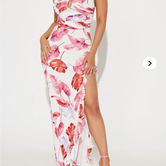 Fashion Nova Red and Purple Floral Dress - Picture 4 of 6